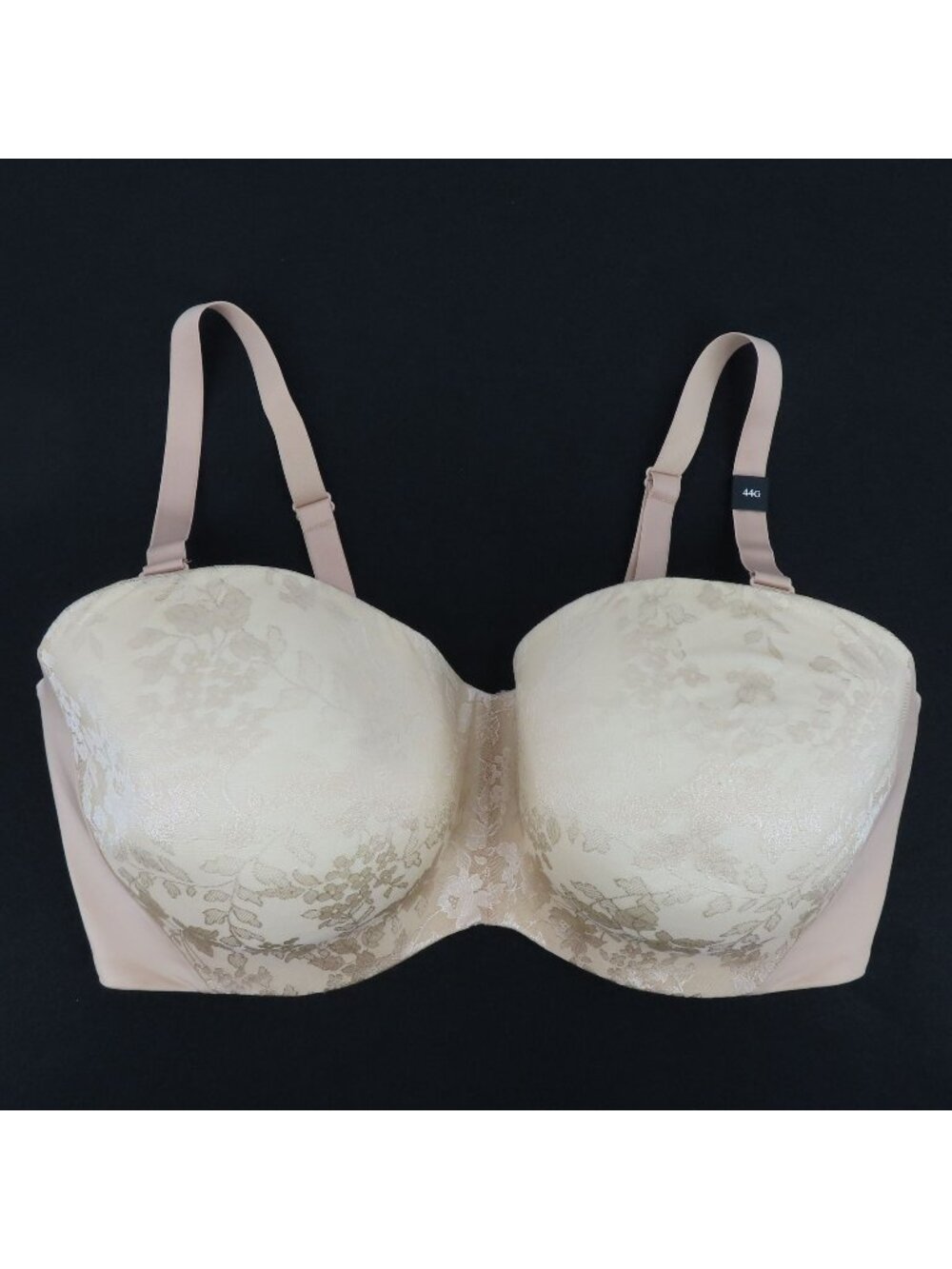 Curvy Couture 44G Style 1211E Beige Floral Flower Lace Underwire Lined Bra NEW